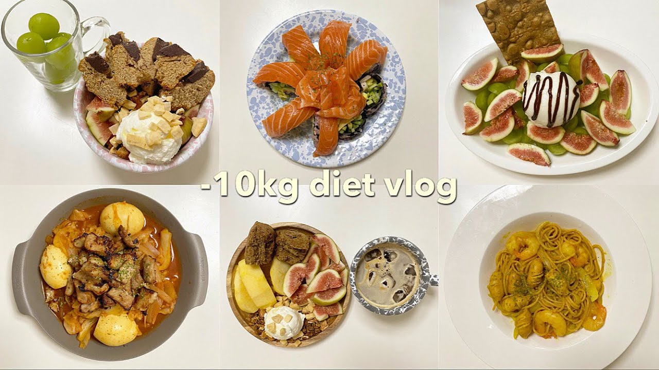 SUB) 다이어트는 월요일부터💪🏻! 다이어트식단 요리브이로그(연어누드김밥,계란볶이,카레파스타)mukbang|food vlog|간헐적단식|다이어트 레시피|slow diet