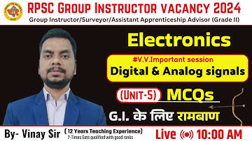 Rpsc group instructor Electronics classes || Unit 5 (GI के लिए रामबाण ||#rpsc_group_instructor