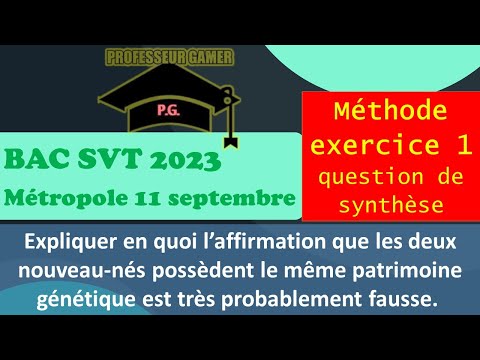 Méthode BAC SVT-Exercice 1: Jumeaux mais de parents différents. 11 septembre 2023 #svt #bac