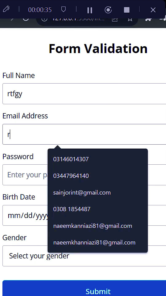 How to Implement Form Validation in HTML CSS and JavaScript - YouTube