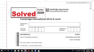 Solved S1 Oct/Nov 2020 9709/51 Q3
