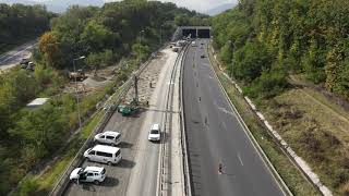 VIDEO Lucrările din zona tunelului de pe A1 la Săcel - Traficul va fi redeschis complet până la iarnă 1 video