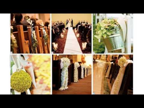 Decoraciones de las bancas de la boda