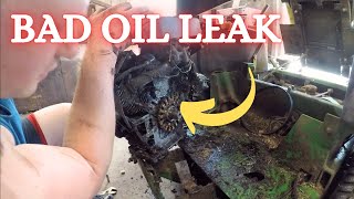 John Deere 737 oil leak fixed plus fly wheel removal