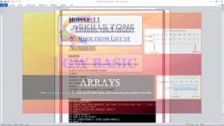 GW BASIC - ARRAYS - Lecture 11 FINDING LARGEST OF LIST OF NUMBERS