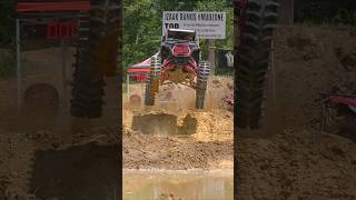 Big tire Polaris RZR gets airmailed into bounty hole to win 1st place🏆 #rzr #bountyhole #utv #mud