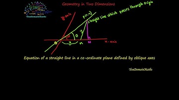 Equation of a Straight line in a Co-ordinate Plane defined by Oblique Axes