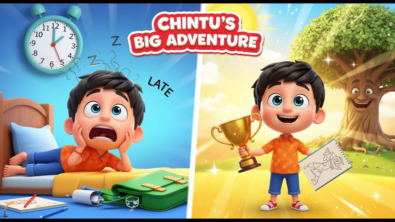 Chintu Learns Hard Work | Kids Moral Story in English | Hard Work Beats Laziness | Cartoon Story