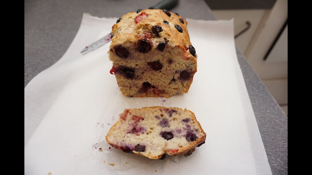 How to make Strawberry Blueberry Banana bread YouTube