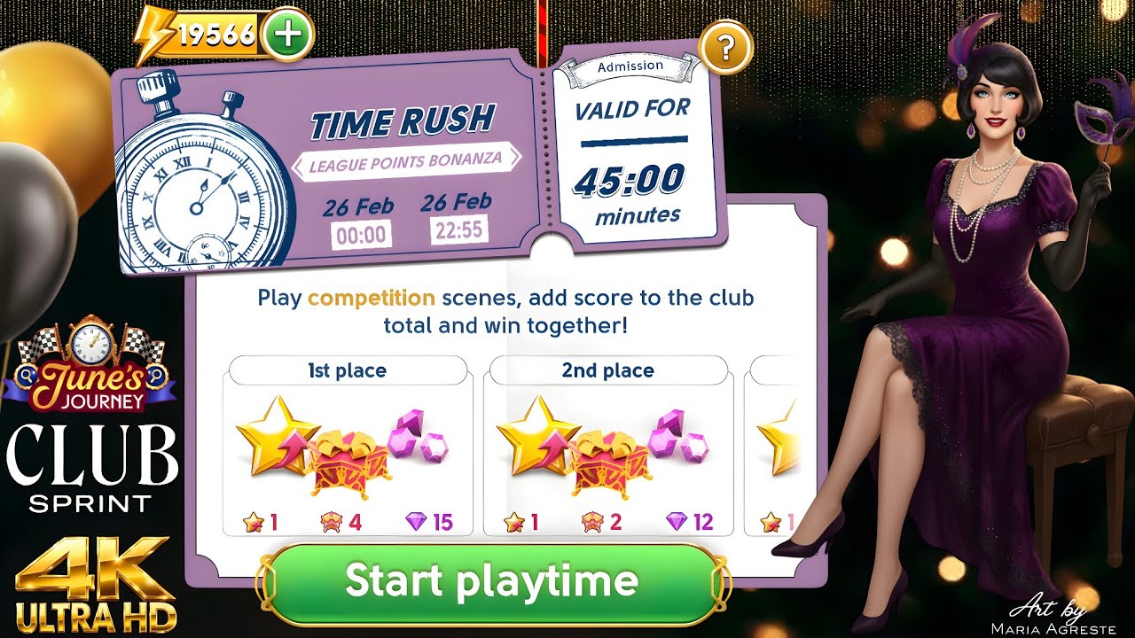 JUNE'S JOURNEY 26 FEB 2026 TIME RUSH ( League Points Bonanza ) COMPETITION [4K UHD 60FPS]