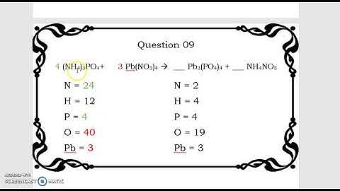 Balancing Equations Practice - Question 09