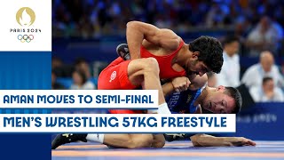 Aman Secures Semi-Final Spot In Mens Wrestling Freestyle 57Kg Paris 2024 Highlights