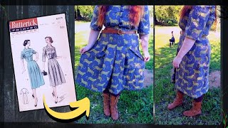 Making a 1954 Vintage Dress Pattern Using Cheetah Print Sheets | Butterick 6975