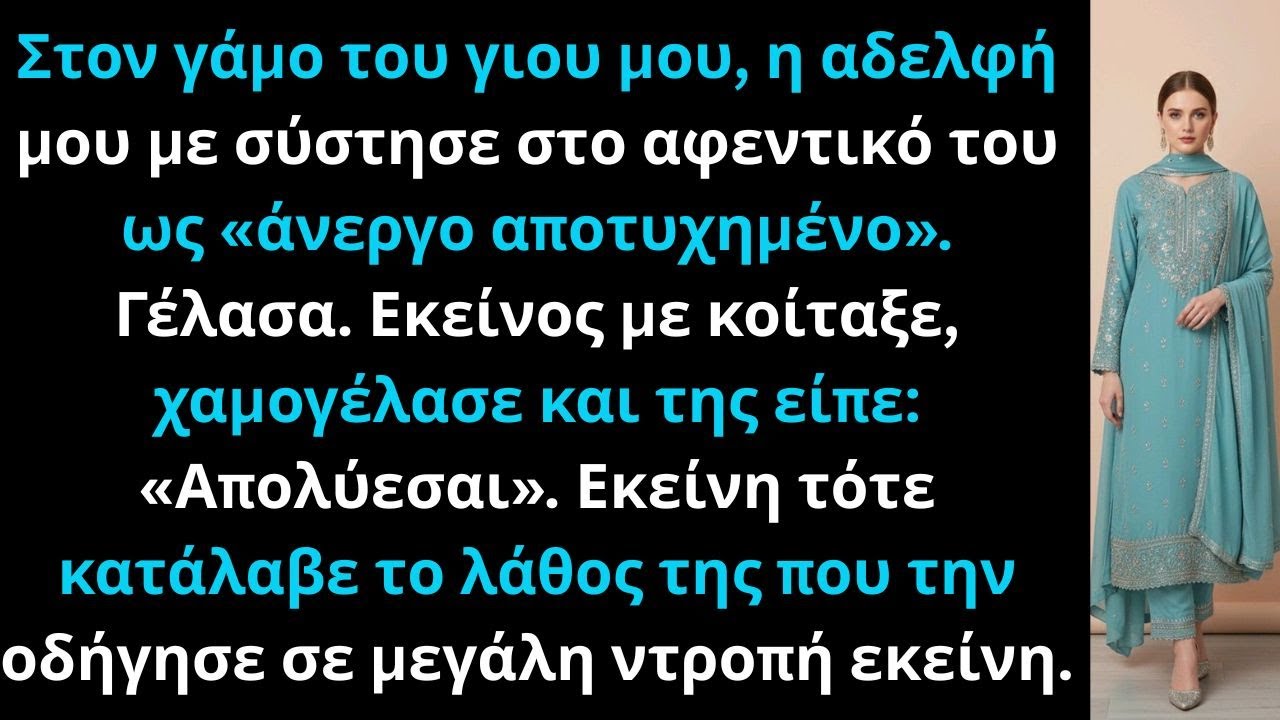 Η αδελφή μου με σύστησε άνεργο αποτυχημένο στη δεξίωση του γιου μου, και απολύθηκε τότε.