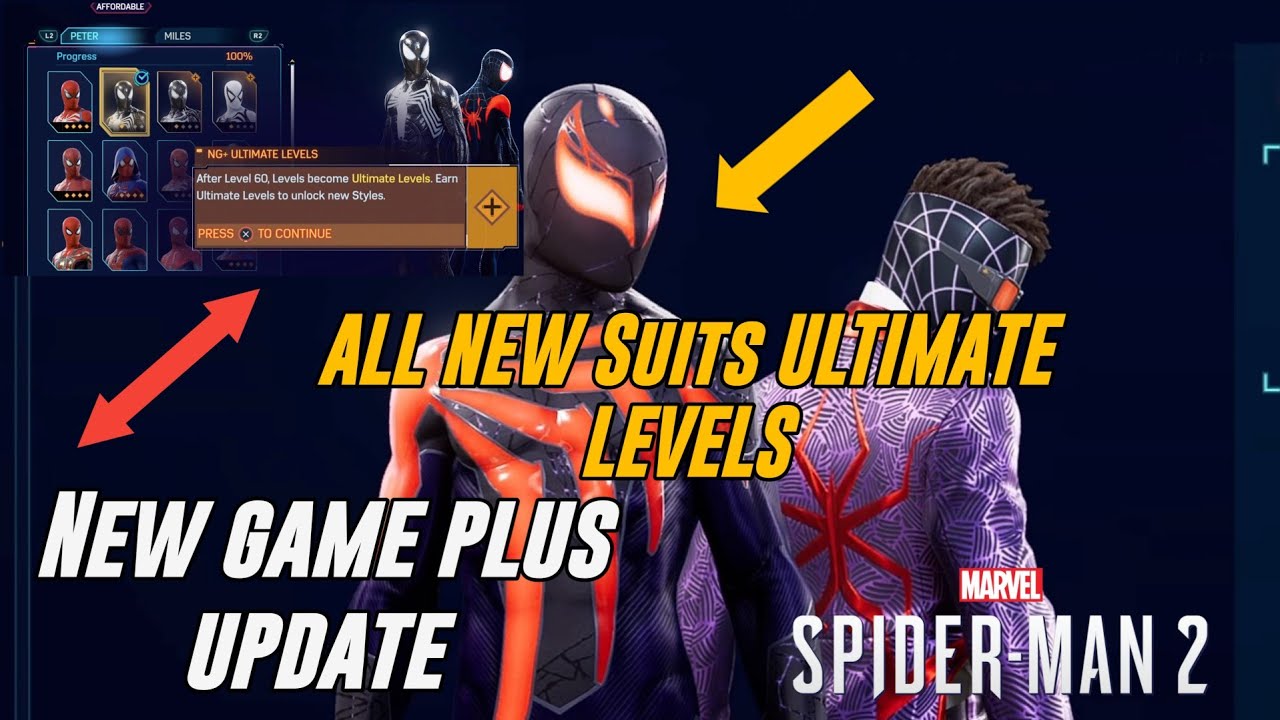 All New Suits Ultimate Levels in New Game Plus Update Spider-Man 2 PS5 ...