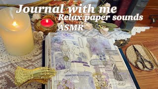 Decorate my journal with me | Relaxing paper sounds ASMR | Collage | Scrapbooking |