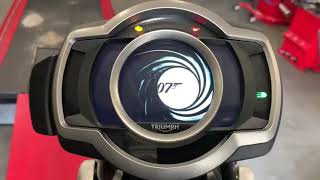 Triumph Scrambler James Bond 007 edition display