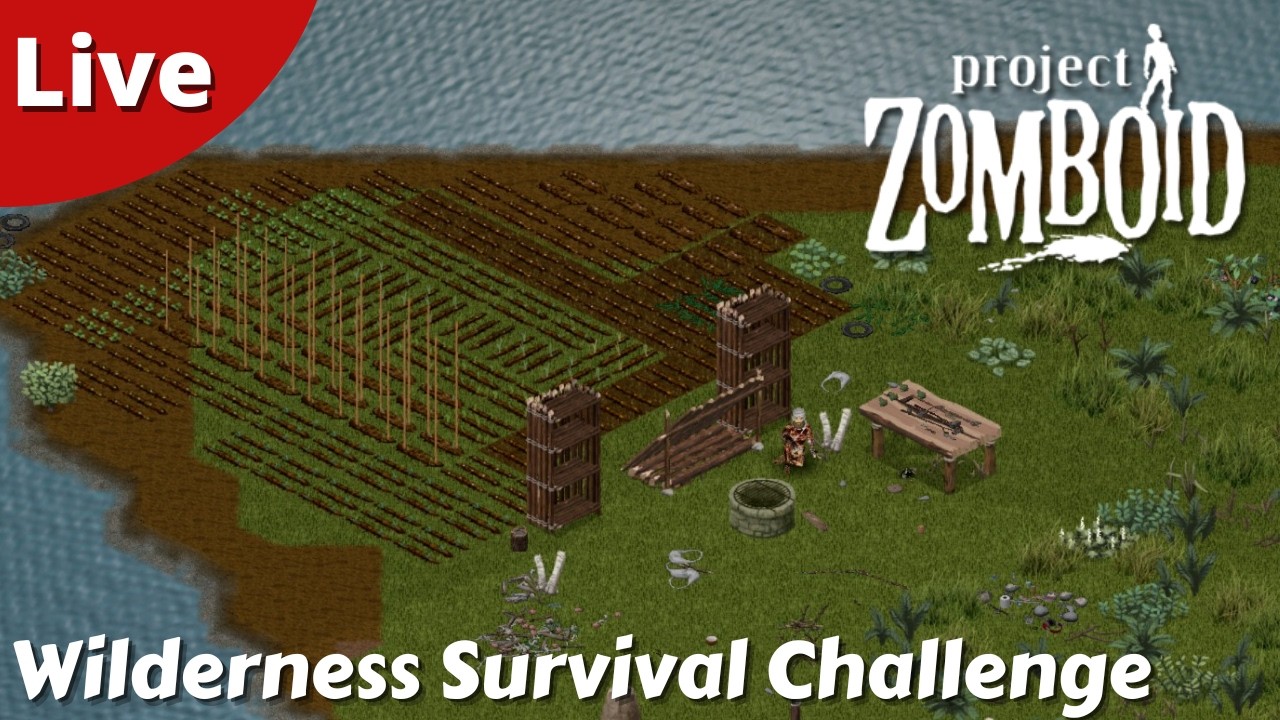 The Ironman Wilderness Survival Challenge Tailoring & Blacksmithing - Project Zomboid - #08 - Live