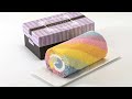 【製造風景】レインボーロールケーキの作り方 / How to make the Rainbow RollCake