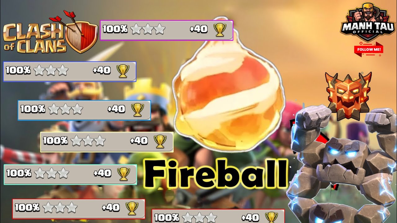 Manh STARs | Fireball + Meteor Golem + Thrower OP Legend League Attack Strategy...