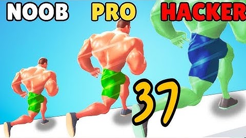 NOOB vs PRO vs HACKER in Muscle Rush ❤️ All Levels Gameplay, NEW Games iOS, Android