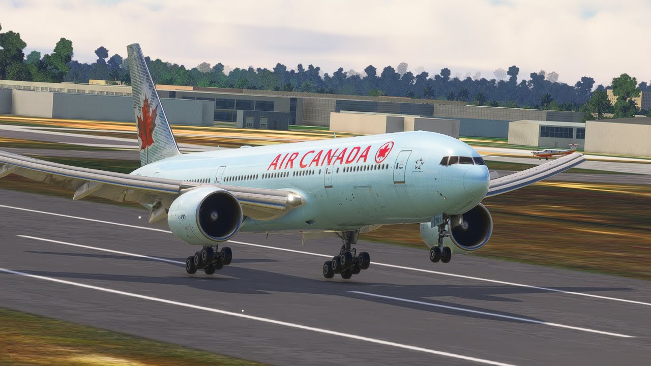 Amazing Landing! Air Canada Boeing 777-200 Touches Down at Changi Airport