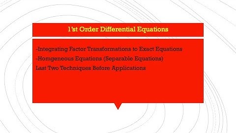 Integrating Factors Homogeneous Equations