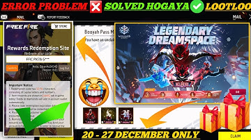 FREE FIRE REDEEM CODE TODAY 20 DECEMBER REDEEM CODE FREE FIRE | FF REDEEM CODE TODAY 20 DECEMBER