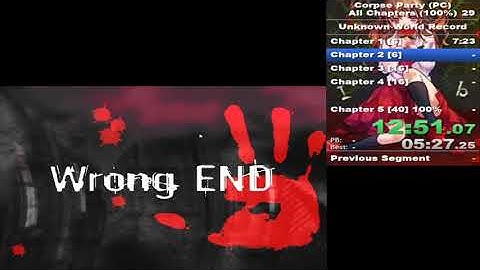 Corpse Party (PC): All Chapters 100% Speedrun in 1:43:05