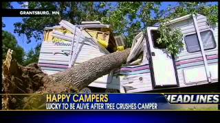 Boys Survive Tree Falling on Camper