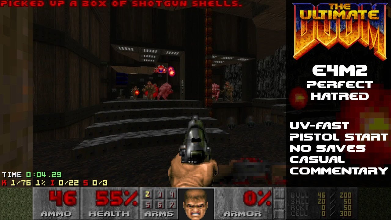 DOOM - E4M2: Perfect Hatred 100% (UV-Fast) w/Commentary