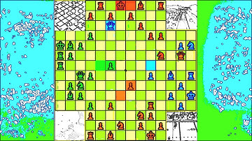 4 Person Chess Game - Abstract Art Chess Video - Amateur Chess Wild Fun Tactics and Missed Mates