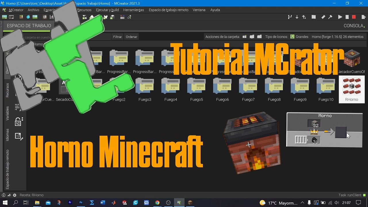 Tutorial Mcreator Horno/Furnace Igual al de Minecraft - YouTube
