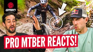 Pro Mountain Biker Reacts To MTB Crashes! | Gee Atherton