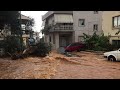 Heavy rain causes flooding in Analipsi Village, Hersonisos, Crete