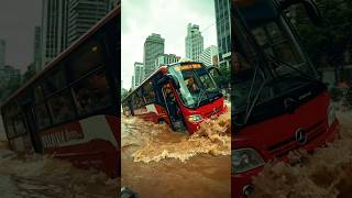 Bus Drives Through Flood Brave Or Reckless