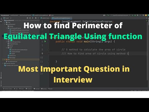 How to find Perimeter of Equilateral  Triangle Using function | Most Important Question in Interview