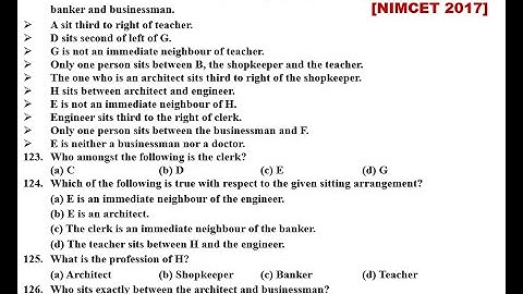 A, B, C, D, E, F, G and H are sitting around a circular table facing the centre. Each one of them