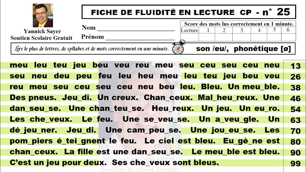 Exercices De Fluidite En Lecture Cp Ce1 Son Eu Phonetique O 25 Youtube Exercices De Fluidite En Lecture Cp Ce1 Son Eu Phonetique O 25 Youtube