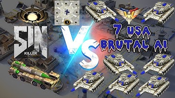 Improved AI! [1v7] GLA Vs 7 Brutal USA AI|Whiteout|Command & Conquer Generals|Modded AI