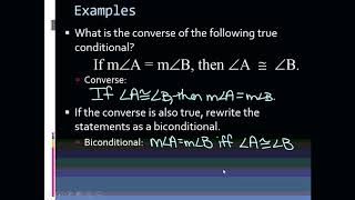 2-3 Biconditional Statements