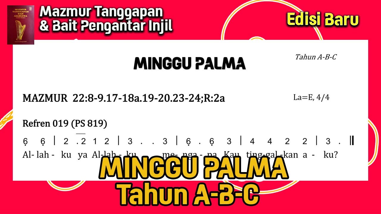 Edisi Baru - Mazmur Tanggapan dan BPI Minggu Palma (29 Maret 2026)