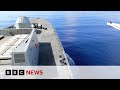 On board royal navy ship as it faces houthi attacks  bbc news