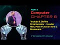 Include & Define Preprocessor, Header Files, Main Function & C Statements | 2nd Year Computer