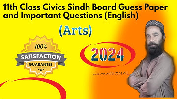 XI Civics Guess Paper & Important Questions 2024 (Arts Group)