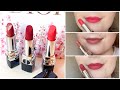 NEW DIOR ROUGE REFILLABLE LIPSTICKS SWATCHES- 6 LIPSTICKS DIFFERENT FINISHES