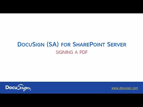 DocuSign for Sharepoint Server: Signing a PDF Document