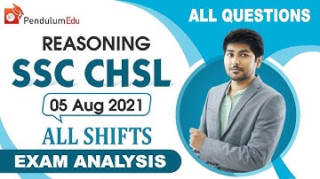 SSC CHSL REASONING 5 August 2021 All Shifts Exam Analysis| SSC CHSL REASONING Question of All Shifts