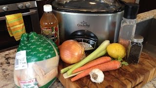How to Cook a Whole Chicken and Make Bone Broth in the Slow Cooker