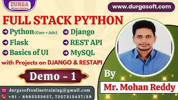 FULL STACK PYTHON tutorials || Demo - 1 || by Mr. Mohan Reddy On 03-11-2025 @7PM (IST)